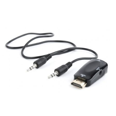 Gembird A-HDMI-VGA-02 Adaptador HDMI macho a VGA hembra con audio Gembird A-HDMI-VGA-02 Adaptador HDMI macho a VGA hembra con audio
